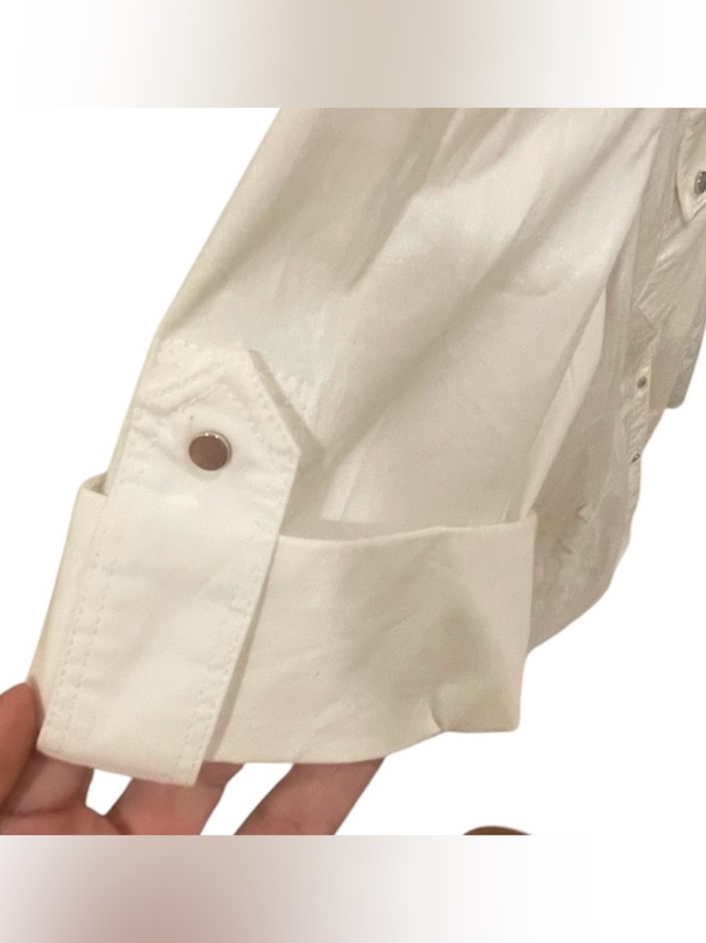 Anne Klein White Utility Shirt Top Preppy Office Classic Pockets 14  Workwear - Picture 5 of 6